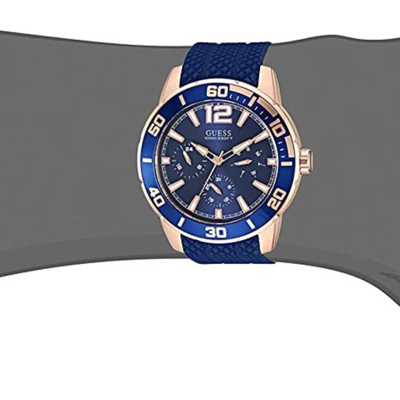 GUESS Navy and Rose Gold-Tone Multifunction Watch - Picture 7 of 8